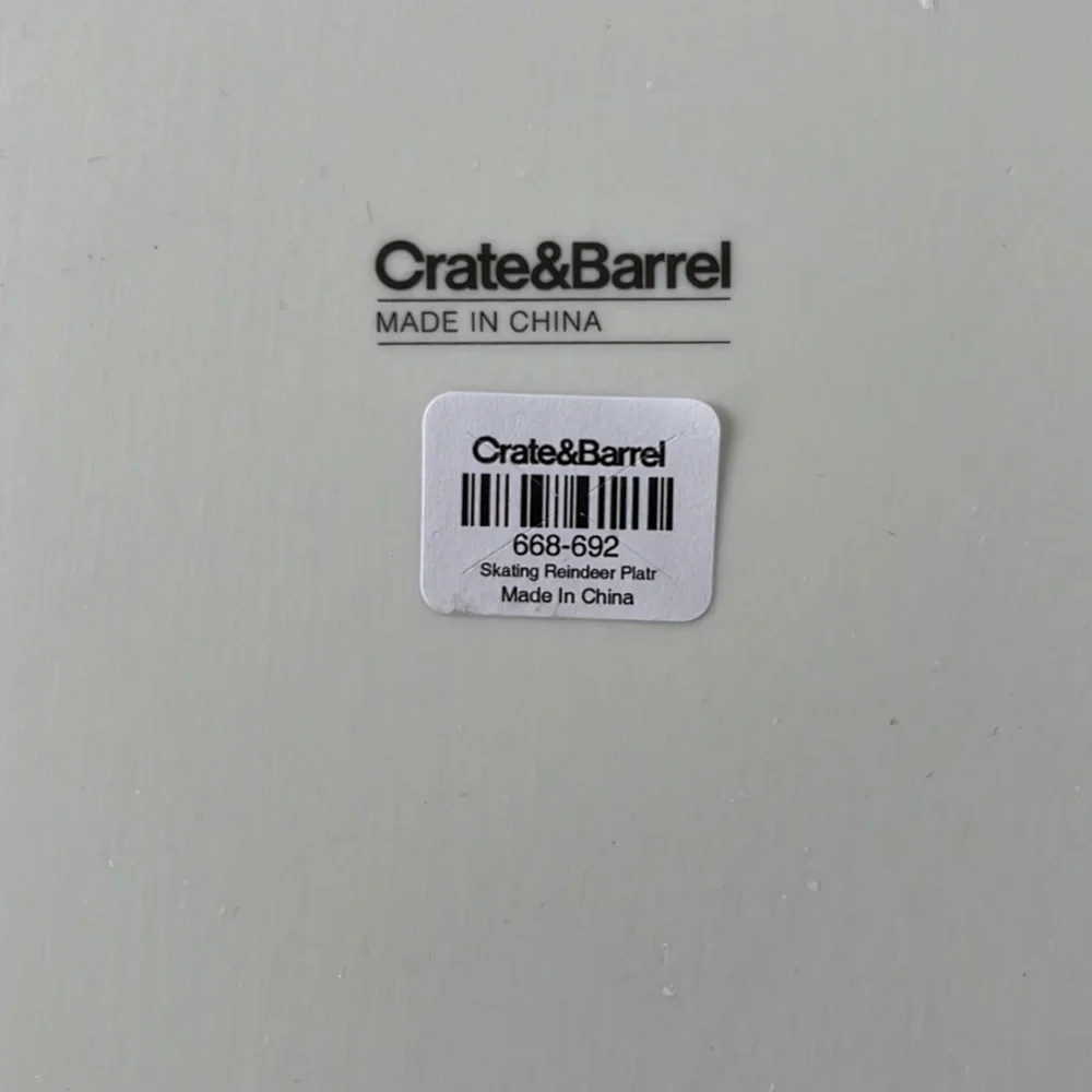 12”x12” reindeer platter Crate&Barrel